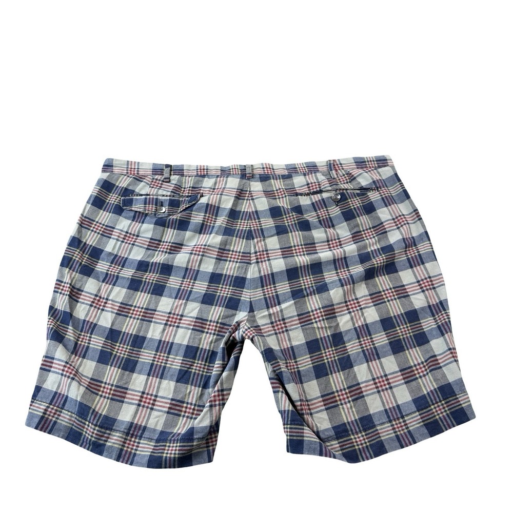 Polo Ralph Lauren Blue Red Indian Madras Check Mens Cotton Chino Short Size 42 - Picture 2 of 6